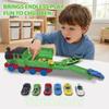 Launch Train with Folding Garage and Three Small Cars, Suitable for 3+ view 2