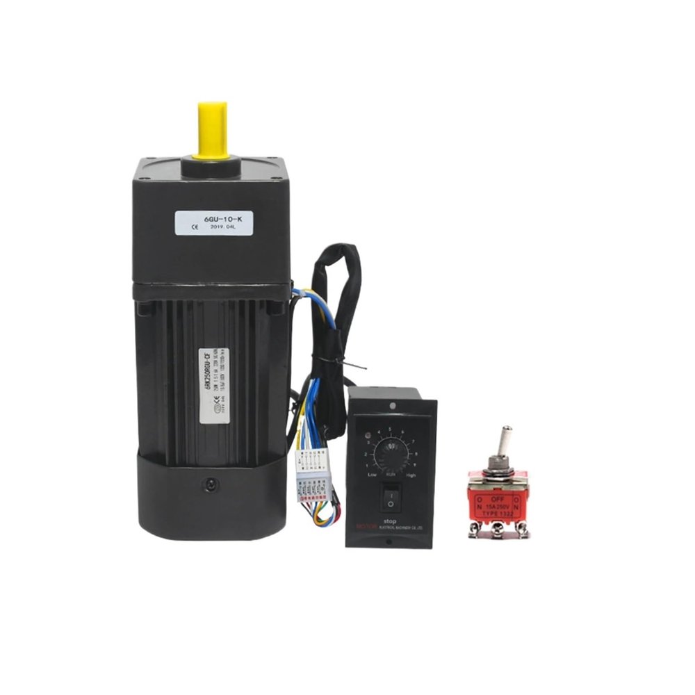 6RK250GU-CF 220V 250W Reversible AC Motor Gear 450-2.7RPM Variable Speed Motor AC Motor Gear Reducer Geared Motor+CW/CCW Switch.(180rpm no Switch)