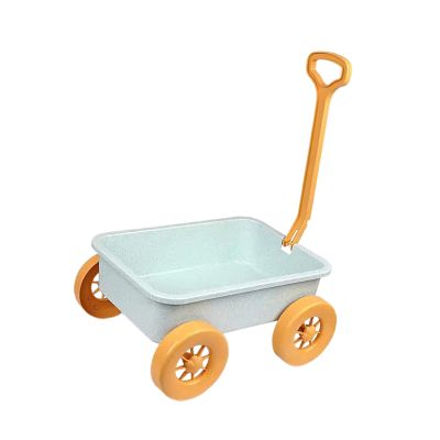 JISADER Wagon Toy Pretend Play Kids Outdoor Toy Vehicle Push Pull Cart Trolley Sand Game Educational Toy with Sturdy Material Suitable for Summer Beach Travel, Blue