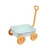 JISADER Wagon Toy Pretend Play Kids Outdoor Toy Vehicle Push Pull Cart Trolley Sand Game Educational Toy with Sturdy Material Suitable for Summer Beach Travel, Blue view 1