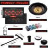 Lunmon Roulette Wheel Set Include 10 Inch Roulette Wheel, Double Sided Felt, 200 Chips, Chip Rake, Acrylic Marker, Dealer Poker Button for Casino Game Blackjack Night Party Holidays (Black) view 2