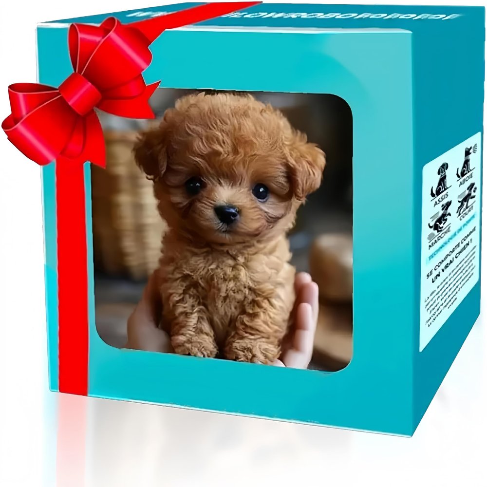 Aikertec 2026 New Upgrade Hopping Dog Interactive Electronic Plush Puppy Toy - Plush Puppy Dog Walking, Barking & Tail Wagging (Brown)