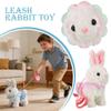 Interactive Walking Rabbit Toy  Plush Robotic Bunny with Sounds, Movements & Leash, Hopping Easter Gift for Kids, Toddler Educational Toy with Nursery Rhymes (Blue) view 2
