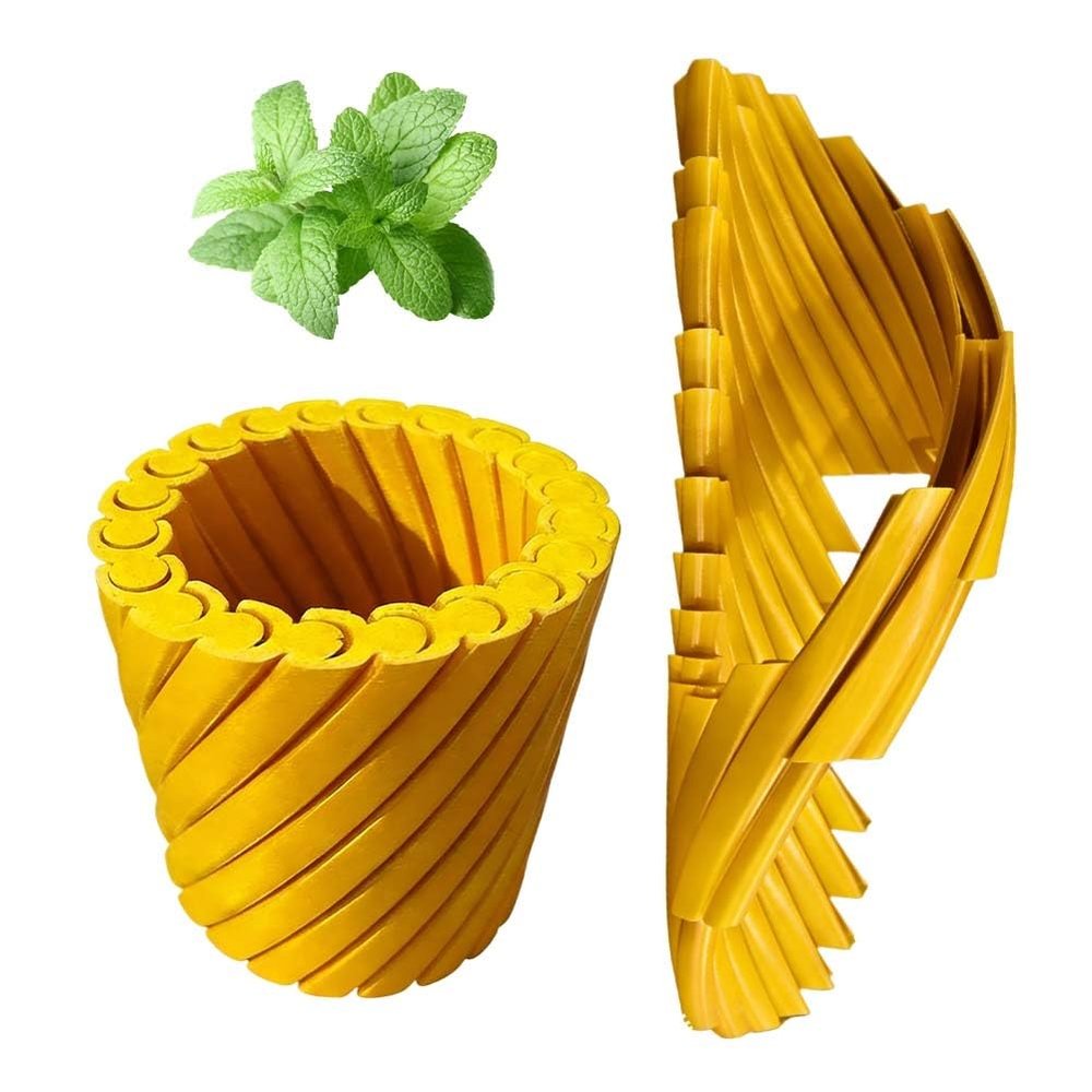3D Printed Cascading Fidget Toy Articulated Sensory Toy Stress Relief Desk Toys, Colorful Whirling Spiral Cone Expanded Novelty Toys, 2026 New Impossible Passthrough for Adults(Yellow)