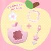 BUBBLELOGUS Apple Case for Tamagotchi Paradise, 4-iaradisen-1 Shockproof Silicone Protective Cover Kit with Faceplate, Flower Dial Cap & Charm, Kawaii Accessories for Girls & Adults (Pink) view 4