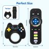 2 Pack Baby Rattles Teething Toy for Babies 3-6 Months, Teething Relief for Infant 6-24 Months, Silicone Teethers TV Remote Boys and Girls Sensory Toy view 2