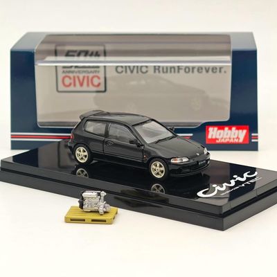 1/64 Hobby Japan Civic (EG6) JDM Style Customized with Engine Diecast HJ641017SBK