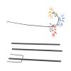 Multi Colored Flowers Wind Spinner, Metal Flower Windmill with 3 Vibrant Flowers and Green Leaves, Large Wind Spinner for Outdoor Porches Gardens Patios Yards, Rust Proof Iron Cons view 1