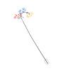 Multi Colored Flowers Wind Spinner, Metal Flower Windmill with 3 Vibrant Flowers and Green Leaves, Large Wind Spinner for Outdoor Porches Gardens Patios Yards, Rust Proof Iron Cons view 3