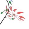 Multi Colored Flowers Wind Spinner, Metal Flower Windmill with 3 Vibrant Flowers and Green Leaves, Large Wind Spinner for Outdoor Porches Gardens Patios Yards, Rust Proof Iron Cons view 4