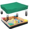 Weatherproof Outdoor Sandbox Cover, Square Sand Pit Canopy with Drawstring, Sturdy Oxford Fabric, Sun Ray & Tear Defiant, Kids Play Pool Protective Cover (120X120cm) view 3