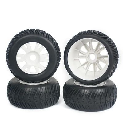 1/8 Scale RC Car Tires and Wheels with 17mm Adapter Compatible With Short-Course Trucks and Off-Road Remote Control Vehicles (4pcs)