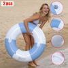 2PCS Inflatable Pool Floats for Adult-32.5 inch Large Pool Tubes with Handles Swim Ring Pool Floaties Inflatable Swimming Pool Raft Party Water Summer Beach Float Supplies (Blue) view 4