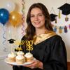 2026 Graduation Cupcake Toppers 36 Pack Graduation Glitter Class of 2026 Graduation Cap Diploma Cupcake Graduation Party Decorations Supplies (Gold) view 2