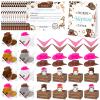 50 Pcs Adopt a Horse Party Favors Include 8 Mini Stuffed Horse 8 Boxes 8 Brown and Pink Hats and Scarves 8 Cards 1 Adopt Sign 8 Mini Haystacks for Adopt a Pony Party Favor Pet Birthday Supplies view 1