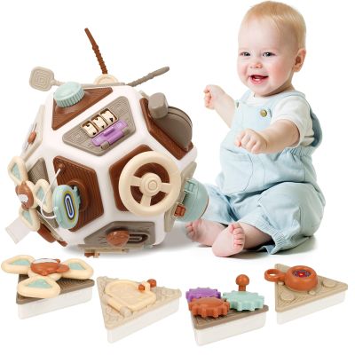 22-in-1 Baby Activity Cube,Montessori Sensory Toy Toddler 1-3, Kid Education Learning Activity Toys, Early Educational Birthday Gift for 1 2 Year Olds Boy Girl (Muticolor)