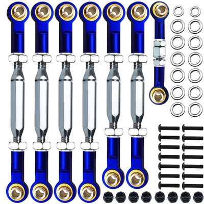 Adjustable Stainless Steel Turnbuckles Set/Camber Links with Rod Ends Set for 1/10 Traxxas Slash 4X4 2WD /Rustler 2WD 4X4/Hoss 2WD 4X4/ Stampede 2WD 4X4/Bandit 2WD 4X4/ Upgrades Parts(Navy Blue)