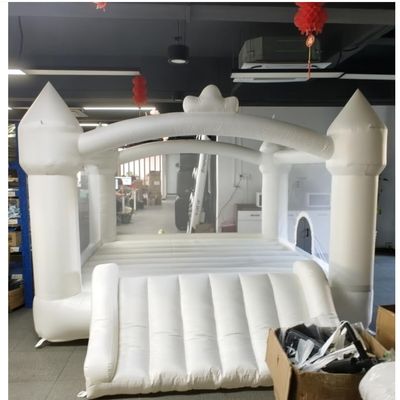 FBSPORT White Inflatable Bounce House with Slide, Bouncer Castle with Ball Pit Pool for Backyard