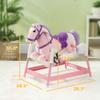 Interactive Spring Rocking Horse 132lb, Plush Ride-On with Neighing Sound, Stirrups, Saddle, Reins, Pink for Kids 3-8 Years view 3