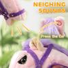 Interactive Spring Rocking Horse 132lb, Plush Ride-On with Neighing Sound, Stirrups, Saddle, Reins, Pink for Kids 3-8 Years view 4