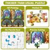 500 Piece Puzzle for Adults, Stained Glass Windows Jigsaw Puzzles, Tree of Life Jigsaw Puzzles 500 Pieces, Birthday Party for Family Adults Funny Puzzle, 20.515 in view 2