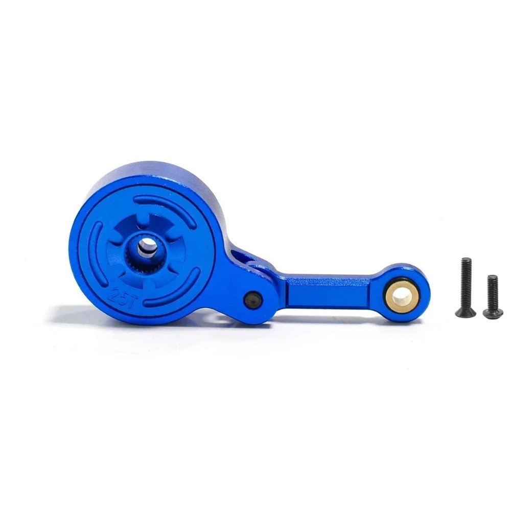 RC Models Spare Parts For Arrma 3S 4S BIG For Rock For Granite For Kraton For Outcast For Senton 1/10 Metal 23T 25T Servo Saver With Fixed Link RC Car Parts(Blue,25T)