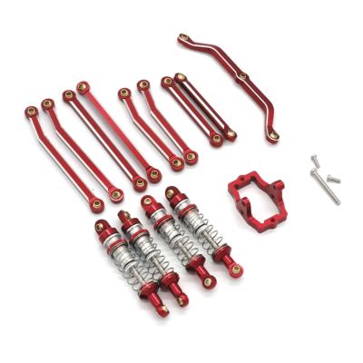 RC Connecting Rod Parts For JJRC C8801 C8809 AX-8560 1/18 6061t6 Aluminum Shock Absorber Rod Set Remote Control Car Upgrades Accessories Parts(Red)