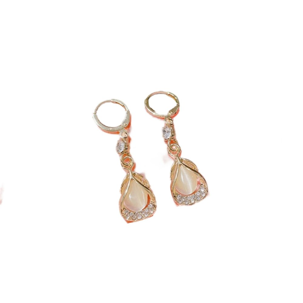 Cat's Eye Water Drop Earrings and Earrings