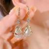 Cat's Eye Water Drop Earrings and Earrings view 3