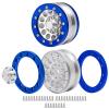 RC car Components Compatible with Axial for SCX10 for Tamiya CC01 AX-10 D90 D110 1/10 RC Car Upgrade Parts 4PCS 1.9'' Beadlock Wheels Rims Hubs(Blue) view 4