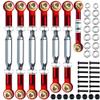 Adjustable Stainless Steel Turnbuckles Set/Camber Links with Rod Ends Set for 1/10 Traxxas Slash 4X4 2WD /Rustler 2WD 4X4/Hoss 2WD 4X4/ Stampede 2WD 4X4/Bandit 2WD 4X4/ Upgrades Parts(Red) view 1