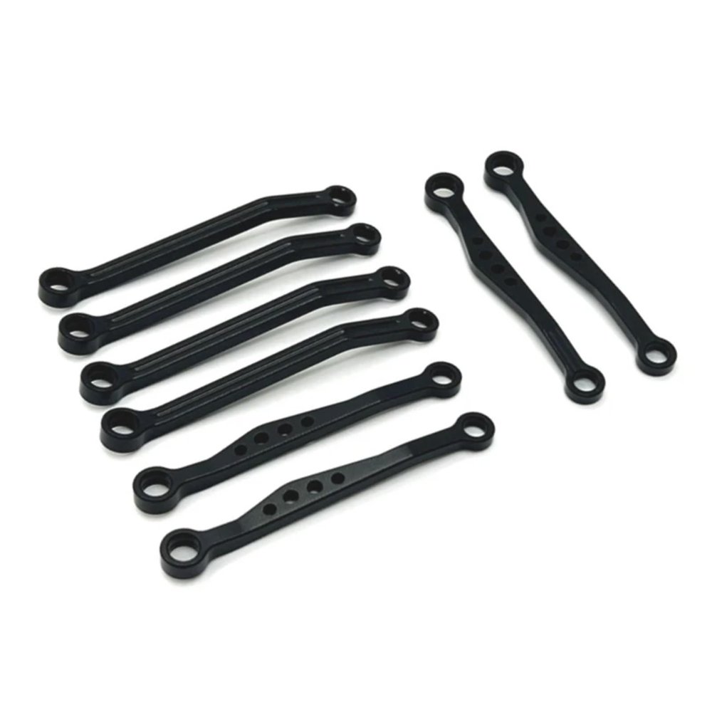 RC Car Models Parts For WPL C64 C64-1 1/16 Metal For Chassis Link Rod Pull Rod Set RC Car Upgrade Parts Modified Accessories Replacement DIY Parts(Black)