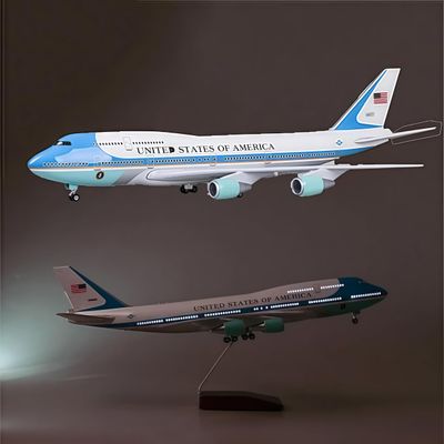 1:150 Scale 747 Model Airplane Air Force One Aircraft Resin Plane Diecast Airplanes for Collectible Gift with LED Light