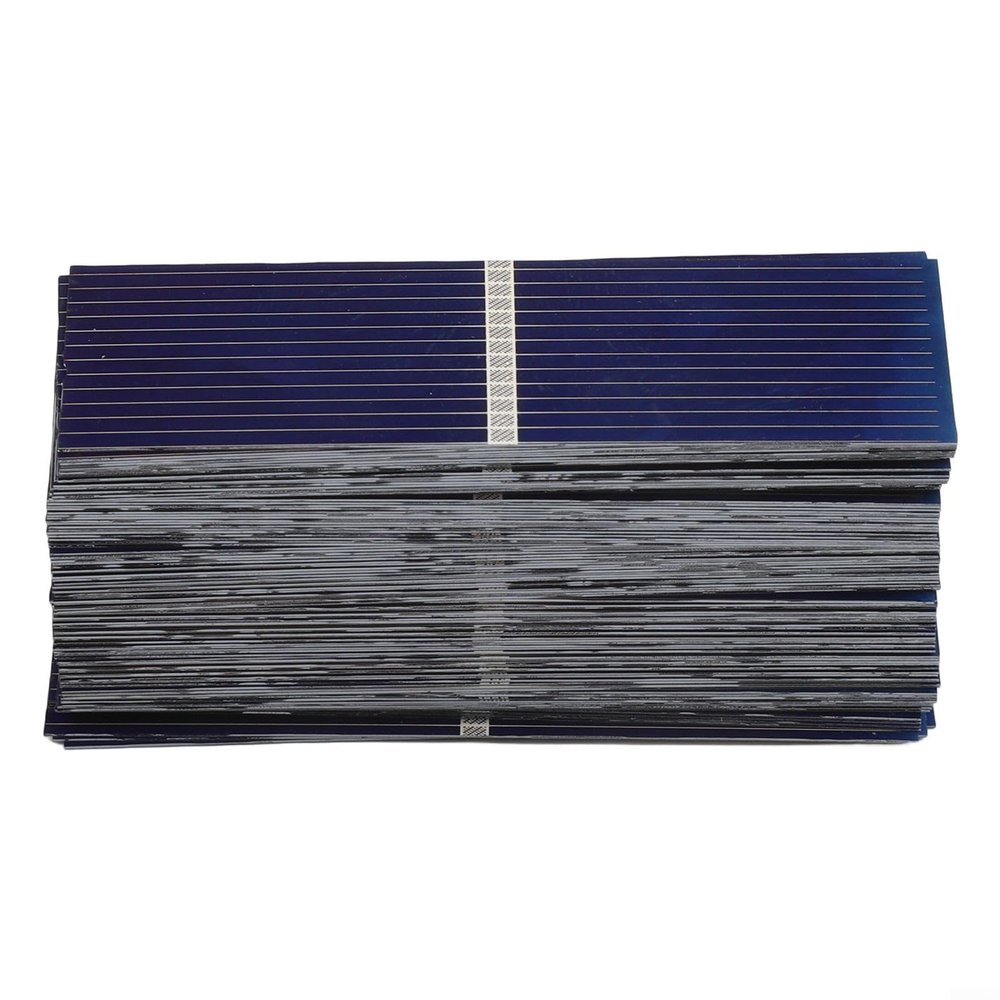 Mini Solar Cells 100 Pack, 52mm x 19mm Polycrystalline Silicon Solar Panels, 0.5V Solar Cell Unit for DIY Solar Panel Kit, Crafts and Models, Blue