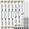Adjustable 74-112mm Stainless Steel Camber Links/Turnbuckles with Spacers & Wrenchs for 1/10 Traxxas Rustler 4X4 2WD/ Slash 2WD 4X4/ Hoss 4X4/ Stampede 2WD 4X4/Bandit 2WD Upgrades Parts(Silver) view 1