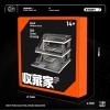 1:64 Scale Diecast Car Display Case with LED Lights - 2-Tier Modular Parking Garage Diorama, Lighted Model Car Storage for Hot Wheels & Matchbox (Dark Green 73449B) view 2