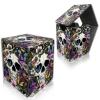 DISUOFEART for MTG Deck Box, Trading Card Storage Case Holds 100+ Sleeved Cards, Skull Surrounded by Flowers Magnetic Closure Durable Deck Holder for Magic The Gathering, TCG & Commander view 1