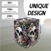 DISUOFEART for MTG Deck Box, Trading Card Storage Case Holds 100+ Sleeved Cards, Skull Surrounded by Flowers Magnetic Closure Durable Deck Holder for Magic The Gathering, TCG & Commander view 3