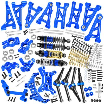 RCMYou RC Alloy Upgrades Part for 1/14 14304 14303 14302 14301,RC Shocks/Shock Mounts/Suspension Arms/CVD Drive Shaft/Steering Blocks/Rear Stub Axle Carriers,Navy Blue