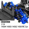 RCMYou RC Alloy Upgrades Part for 1/14 14304 14303 14302 14301,RC Shocks/Shock Mounts/Suspension Arms/CVD Drive Shaft/Steering Blocks/Rear Stub Axle Carriers,Navy Blue view 2