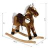 110lb Load Plush Rocking Horse, Press-Ear Music, Metal Frame, 30.75x11x26.75in, Soft Body, Brown, for Children 3 Years Up view 3