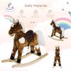 110lb Load Plush Rocking Horse, Press-Ear Music, Metal Frame, 30.75x11x26.75in, Soft Body, Brown, for Children 3 Years Up view 4