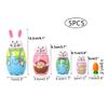 Ngbbby Russian Matryoshka Dolls 5Pcs Cute Wooden Rabbit Bunny Nesting Dolls Set Easter Rabbit Carrot Nesting Doll Toy view 2