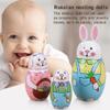 Ngbbby Russian Matryoshka Dolls 5Pcs Cute Wooden Rabbit Bunny Nesting Dolls Set Easter Rabbit Carrot Nesting Doll Toy view 3