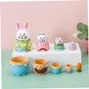 Ngbbby Russian Matryoshka Dolls 5Pcs Cute Wooden Rabbit Bunny Nesting Dolls Set Easter Rabbit Carrot Nesting Doll Toy view 4