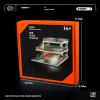 1:64 Scale Diecast Car Display Case with LED Lights - 2-Tier Modular Parking Garage Diorama, Lighted Model Car Storage for Hot Wheels & Matchbox (Light Gray 73449A) view 2