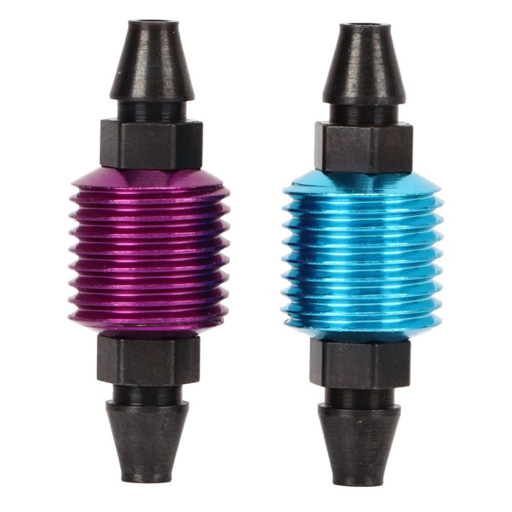 2Pcs RC Aluminum Fuel Tank Air Cooler, Universal RC Car Fuel Tank Air Cooling Parts, High Heat Dissipation Aluminum Alloy Engine Accessories with Blue Purple Finish for HSP 1/8 1/1