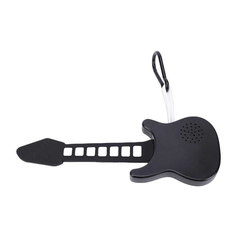 CIOURSTO Mini Guitar Finger Piano Keychain Portable Foldable Silicone Guitar Model with Sound Chips Playable for Kids Adults Musical Instrument Color Version (Black and White Version)