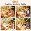 4in1 Water Table for Toddlers 1-3,Wooden Sensory Table & Sand Table for Kids,Indoor Outdoor Toddler Water Table with Slide Track Toys,3 Basins,Acrylic Drawing Board,Montessori Activity Table Ages 1-8 view 2