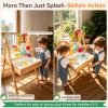 4in1 Water Table for Toddlers 1-3,Wooden Sensory Table & Sand Table for Kids,Indoor Outdoor Toddler Water Table with Slide Track Toys,3 Basins,Acrylic Drawing Board,Montessori Activity Table Ages 1-8 view 4